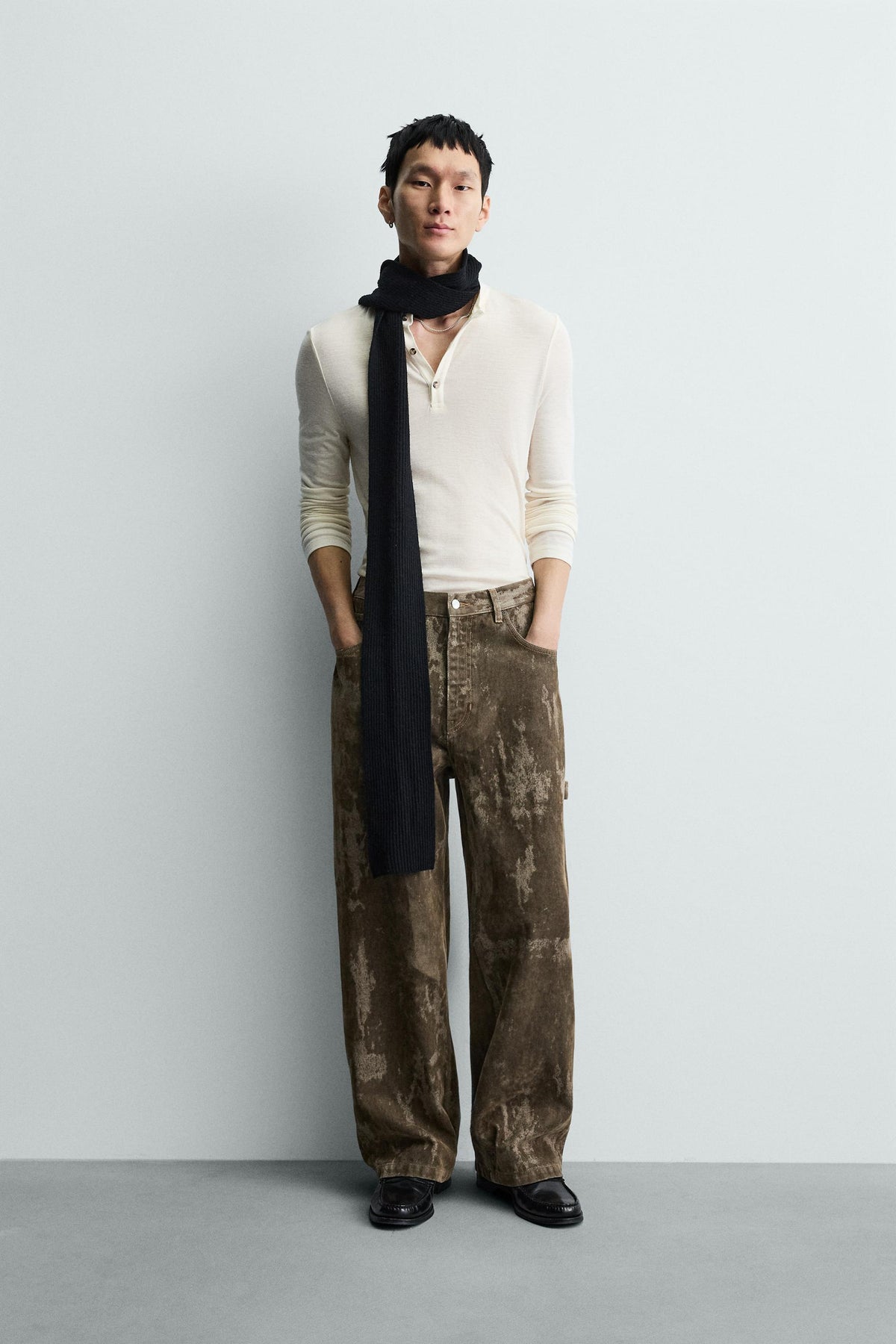FLOCKED BAGGY-FIT JEANS - Image 1