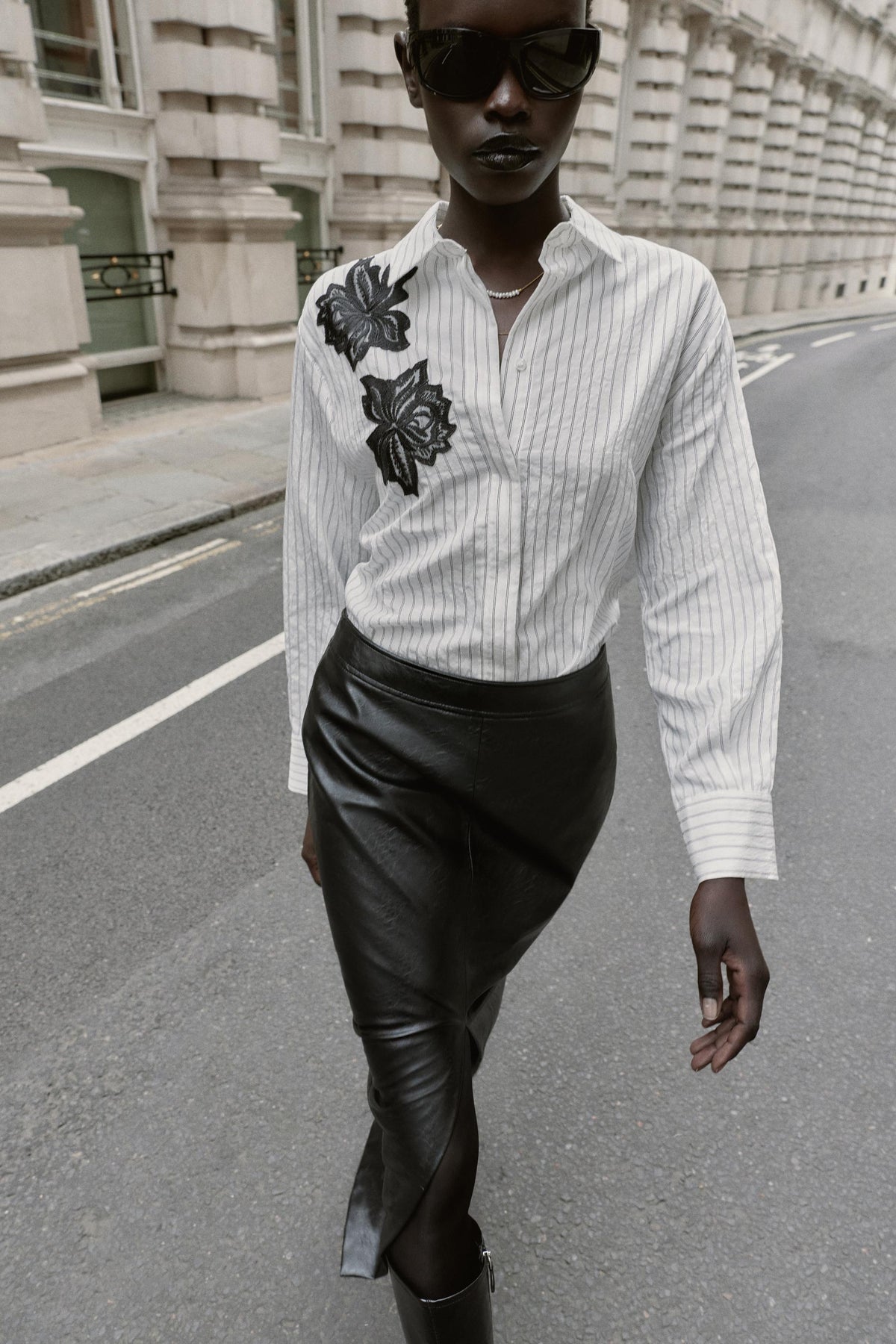 Striped Lace Flower Shirt