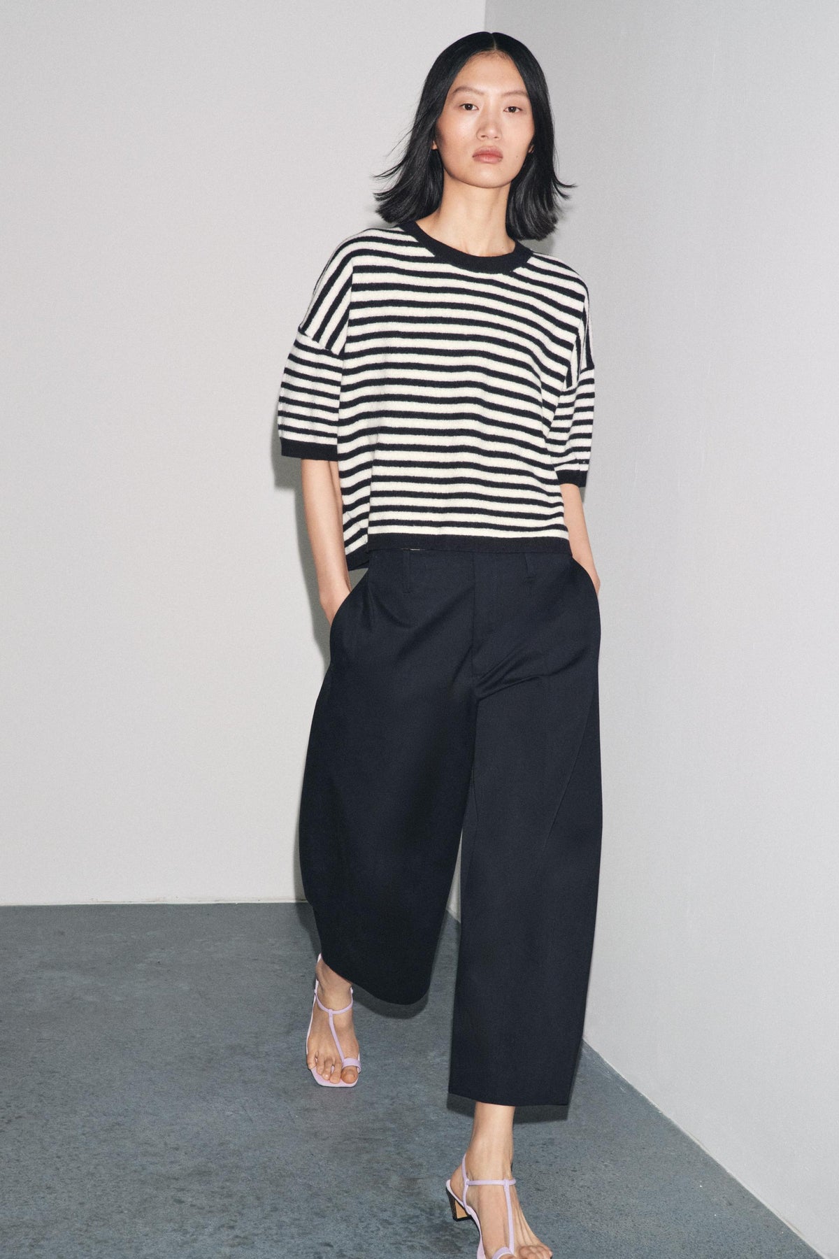 100% WOOL STRIPED JUMPER - Image 1