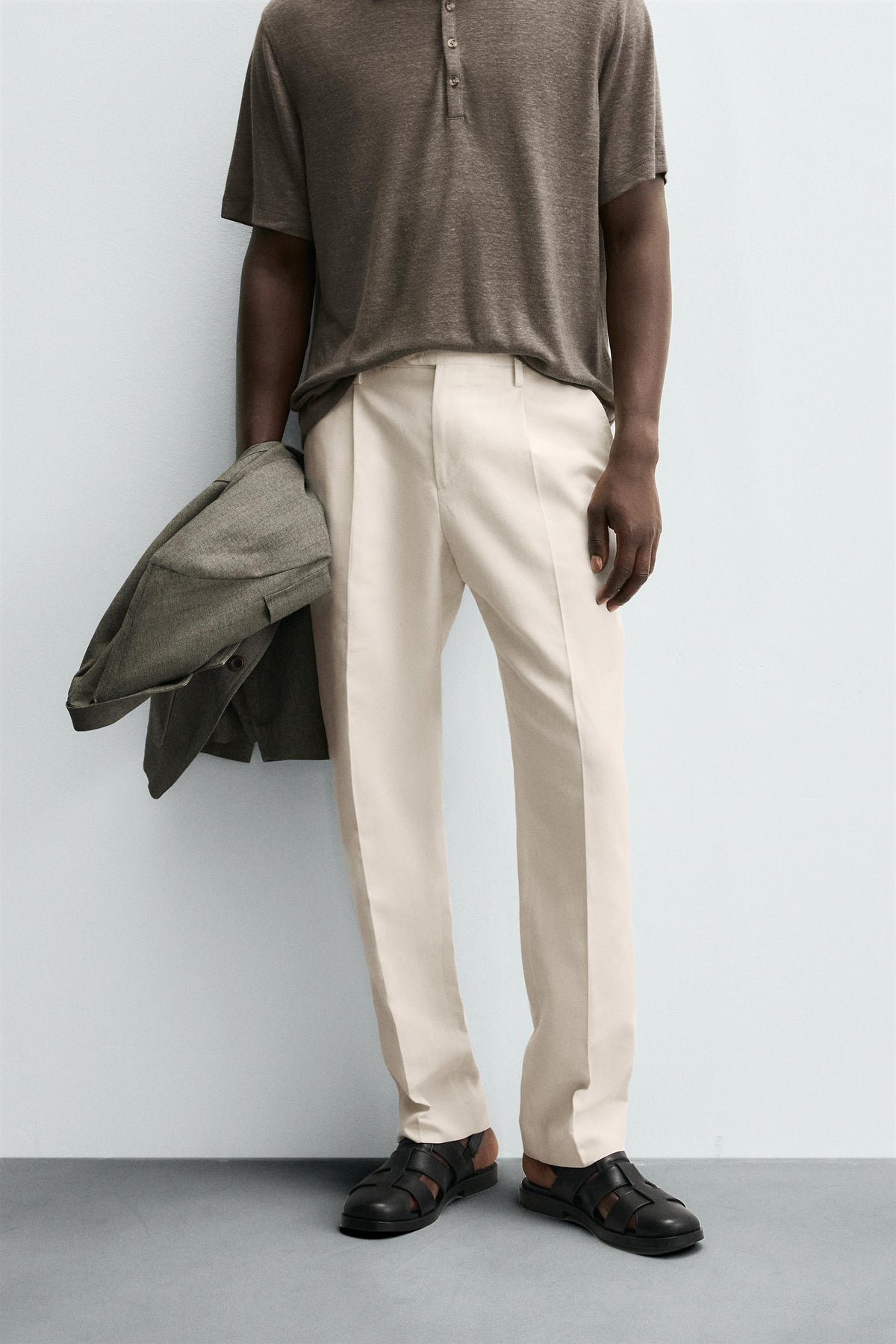 REGULAR FIT PLEATED TROUSERS - Image 2