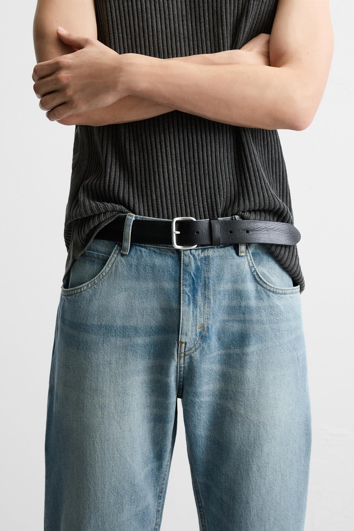 STUDDED LEATHER BELT - Image 1