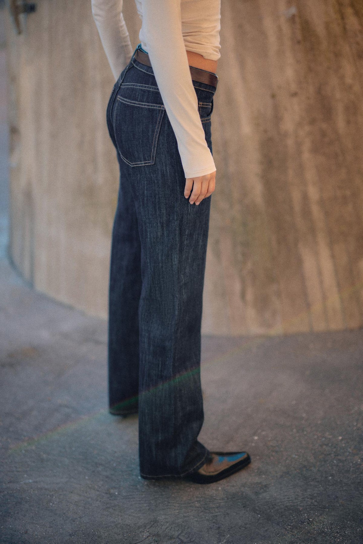 Déifgräifend breet Jeans