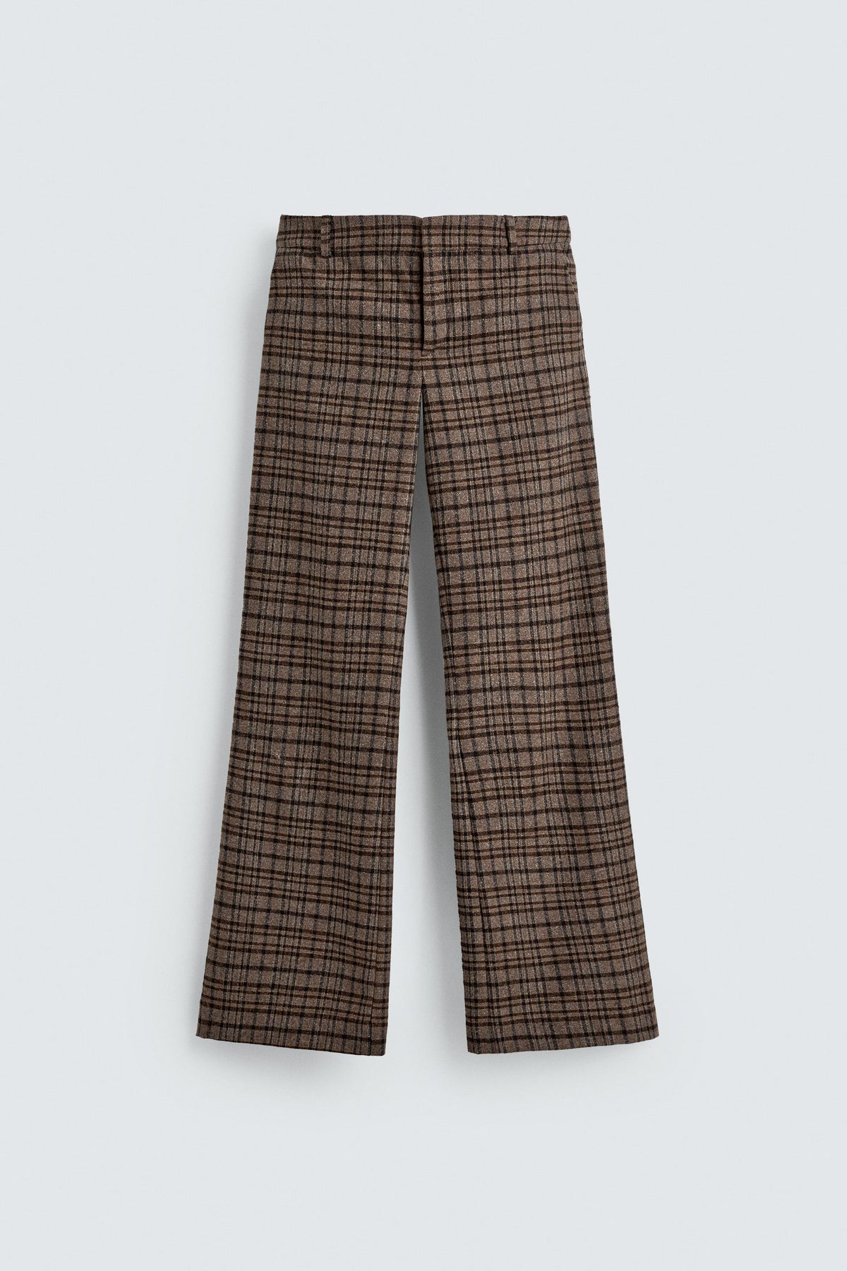 Checked Flare Fit Trousers