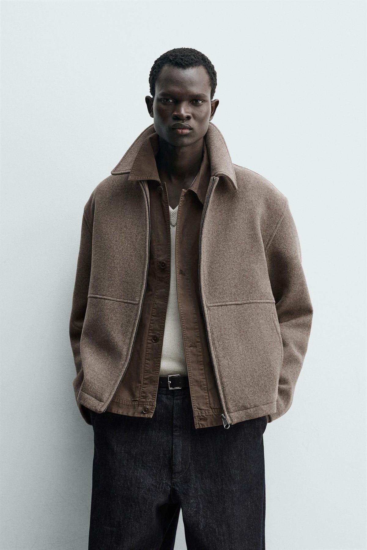 Herringbone Zip Jacket