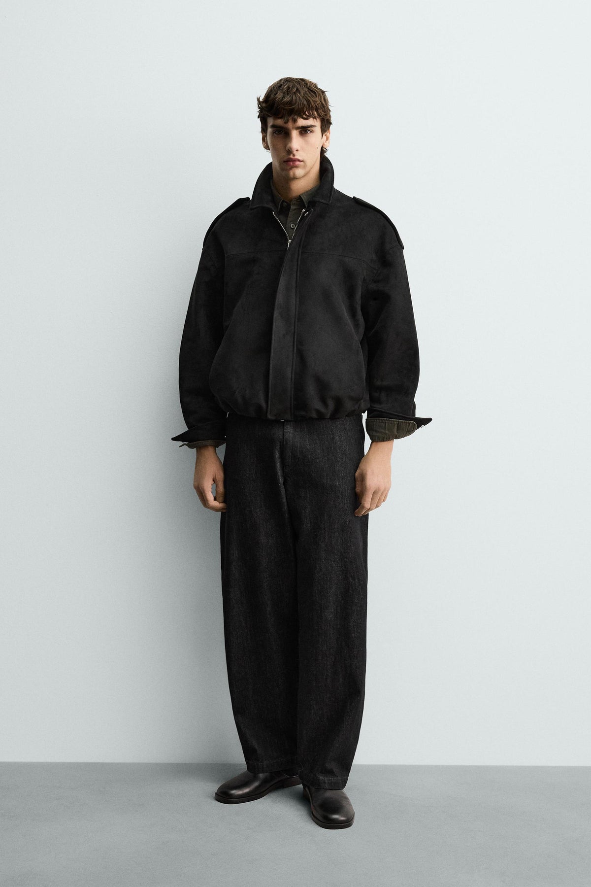 Faux Suede Cropped Jacket