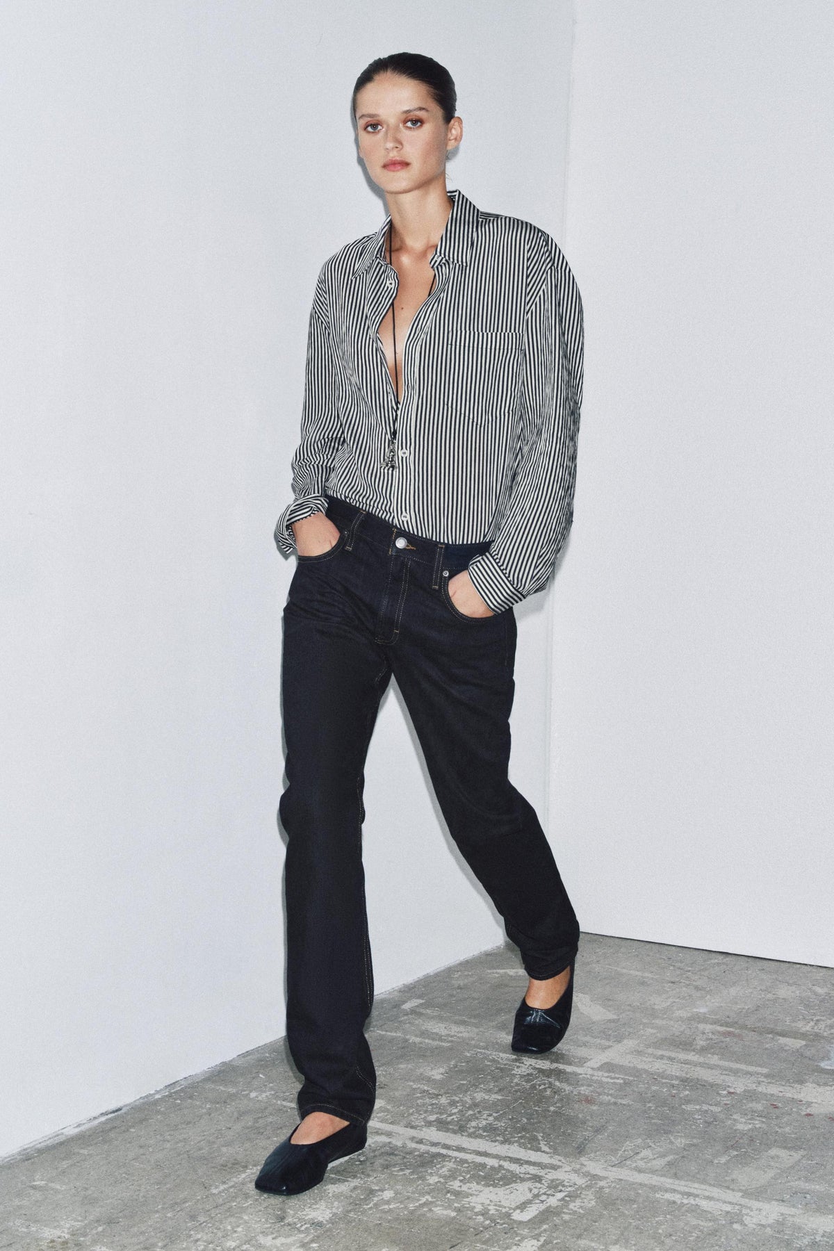 Full-Length Mid-Waist Jeans