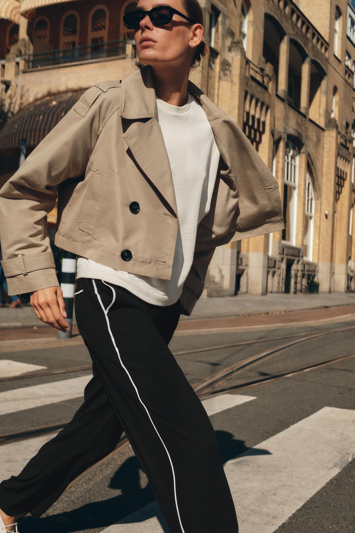 CONTRAST TRIM TROUSERS