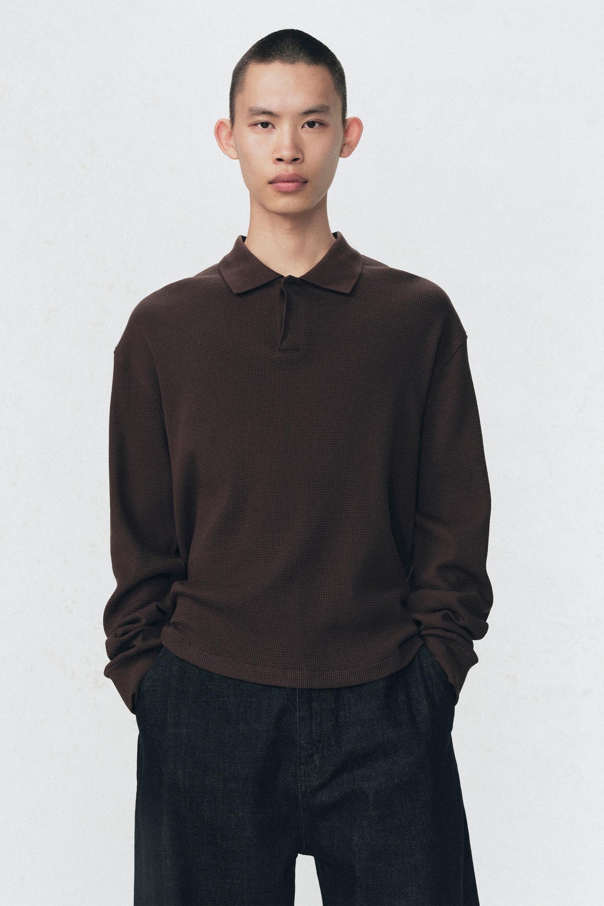 POLOSHIRT MIT WAFFELSTRUKTUR SOSHIOTSUKI