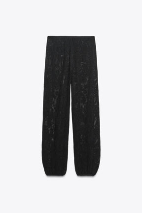 FLORAL STRUCTURE KNIT TROUSERS - Image 7