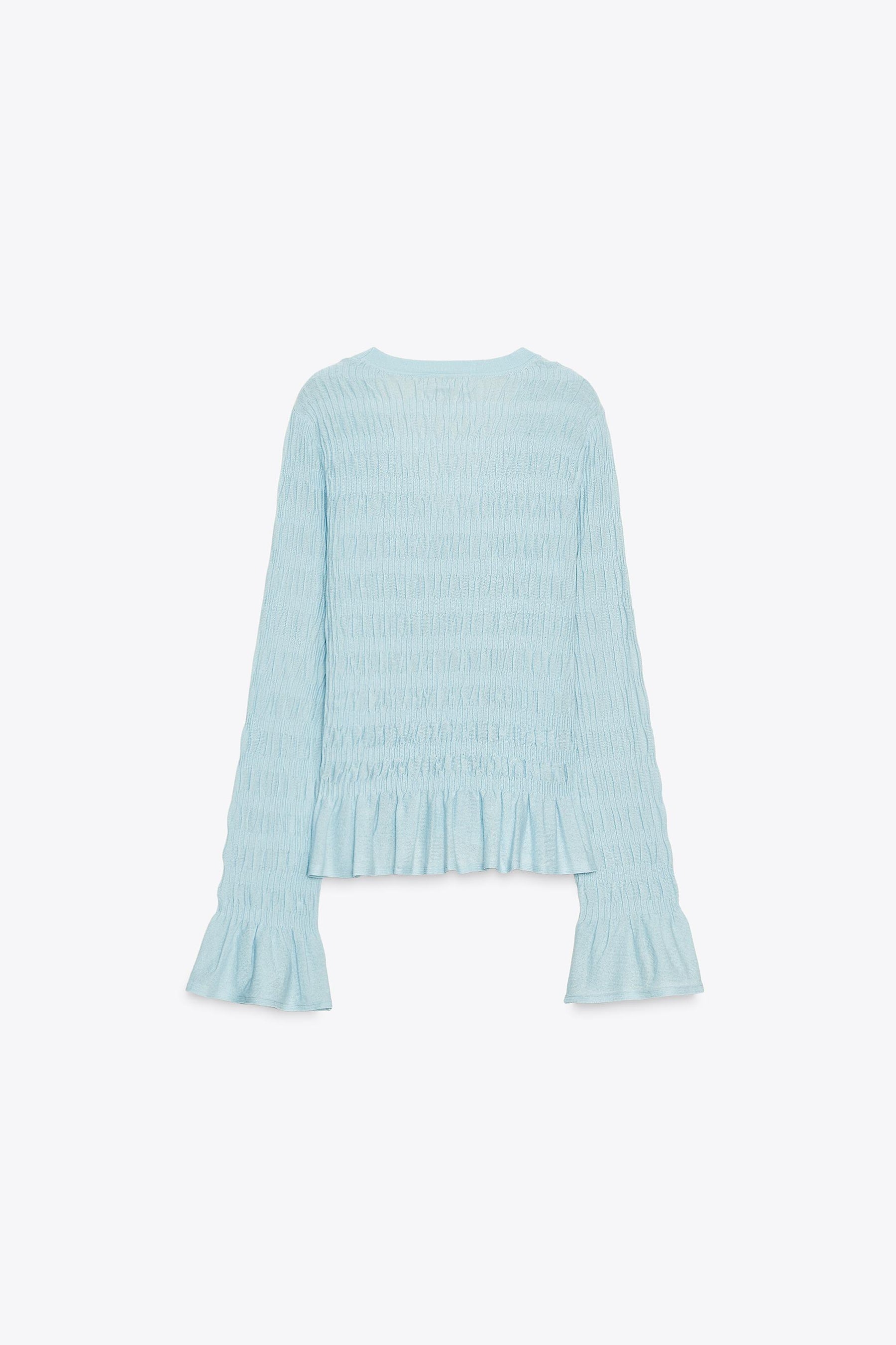 Gathered Knit Cardigan