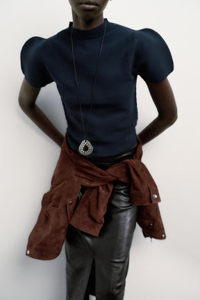 Puff Sleeve Knit Jumper