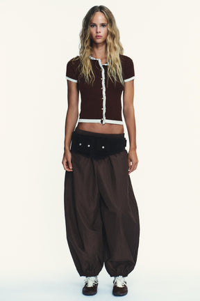 Contrast Knit Cardigan