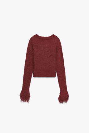 Fringed Knit Cardigan