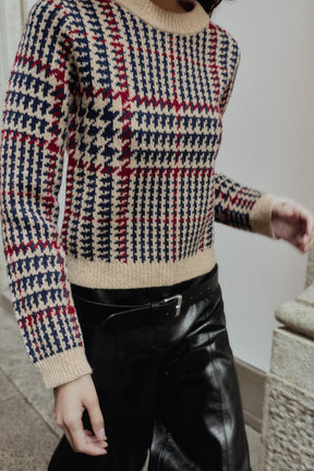 Houndstooth Wool Jumper