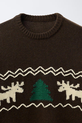 KNIT JUMPER WITH EMBROIDERED REINDEER - Image 4