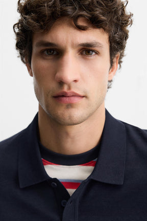 KNIT COTTON - SILK POLO SHIRT - Image 6