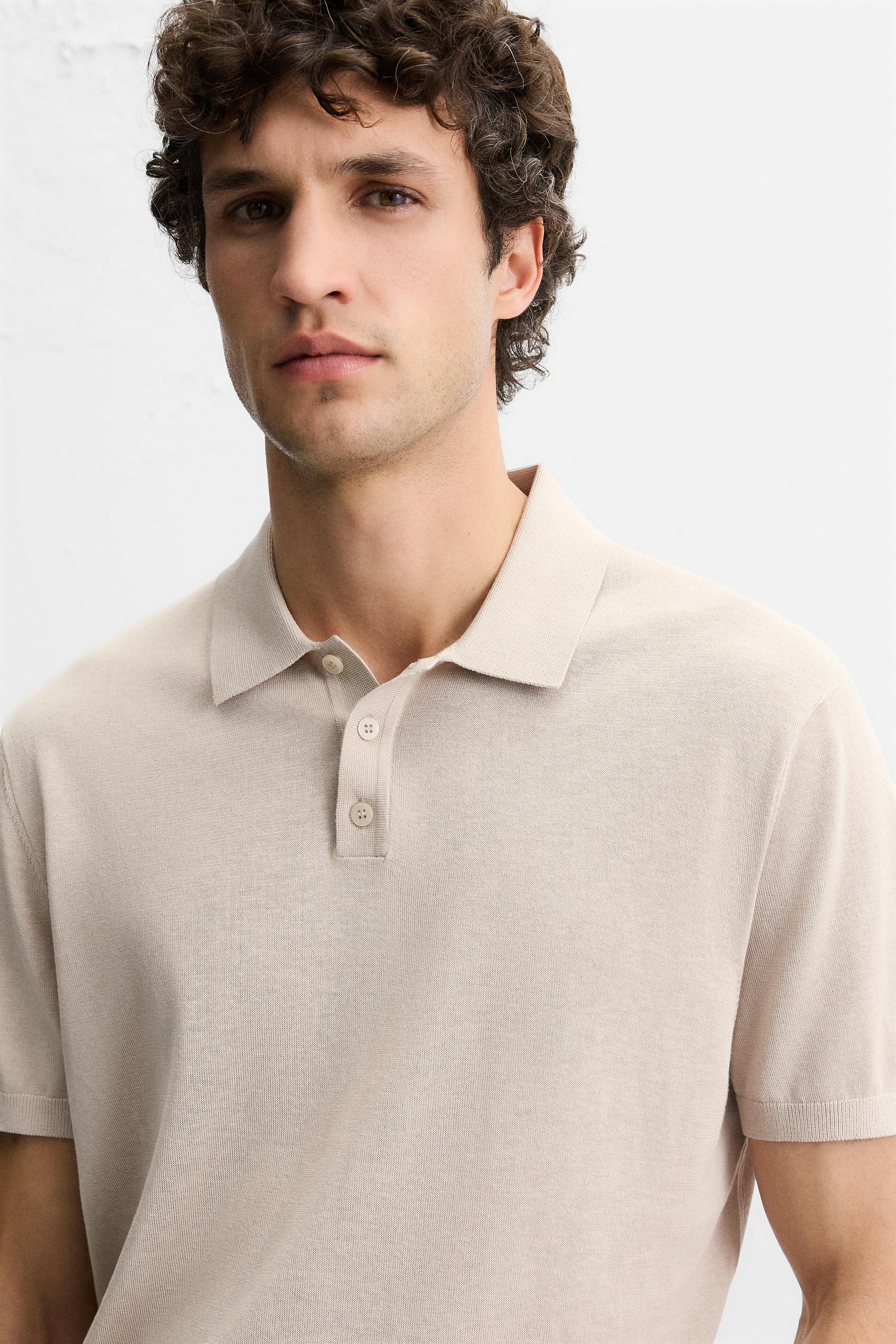 KNIT COTTON - SILK POLO SHIRT - Image 5