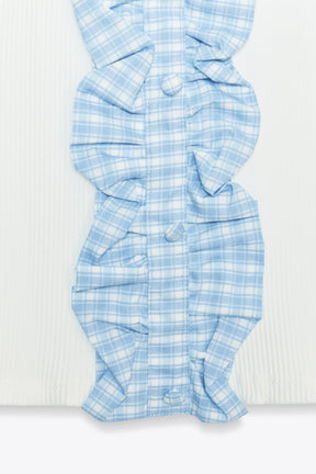 Ribbed Gingham Top
