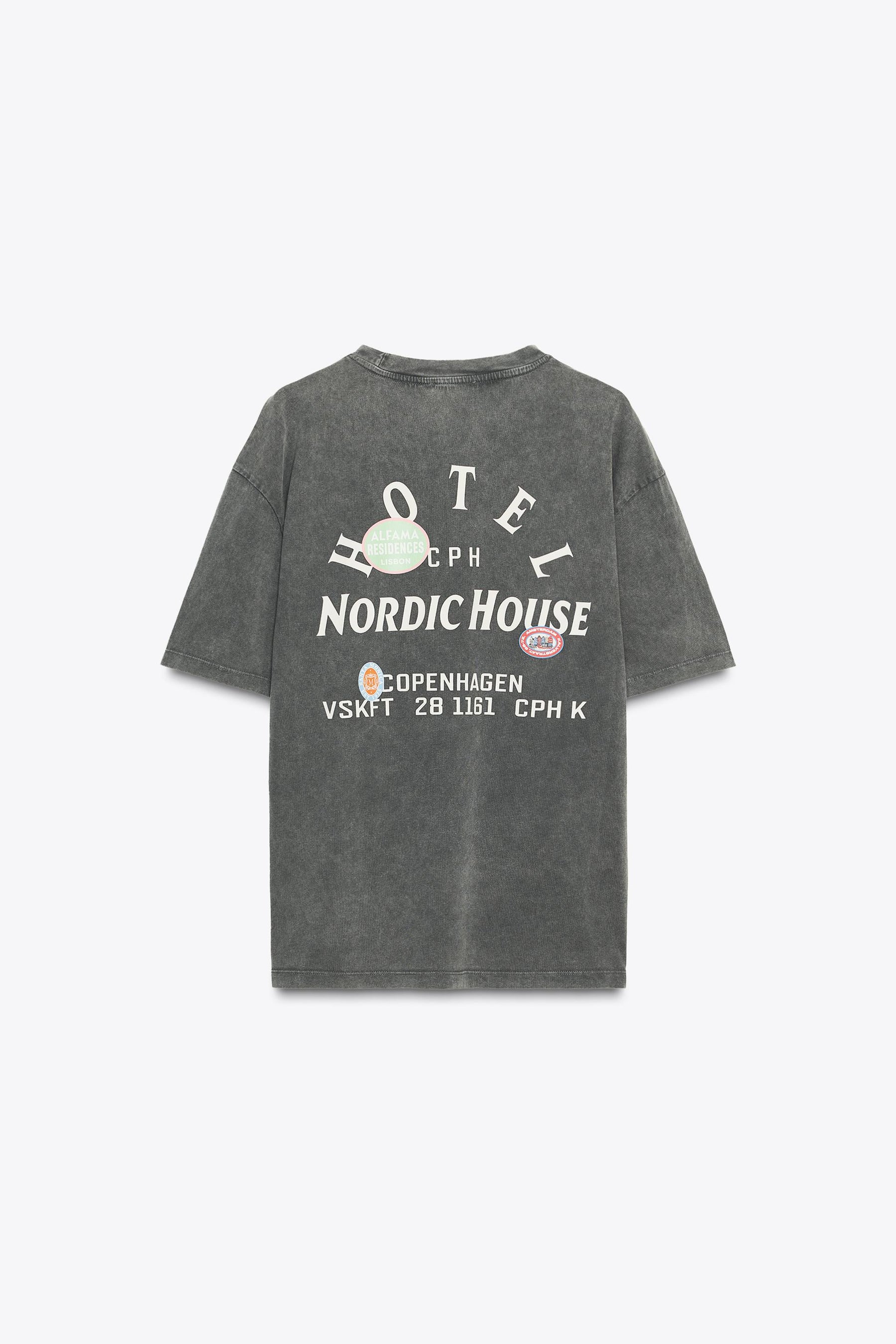 Washed T-Shirt with Printed