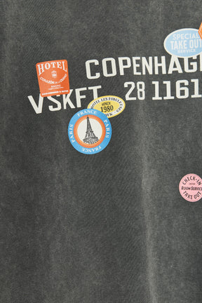 Washed T-Shirt with Printed