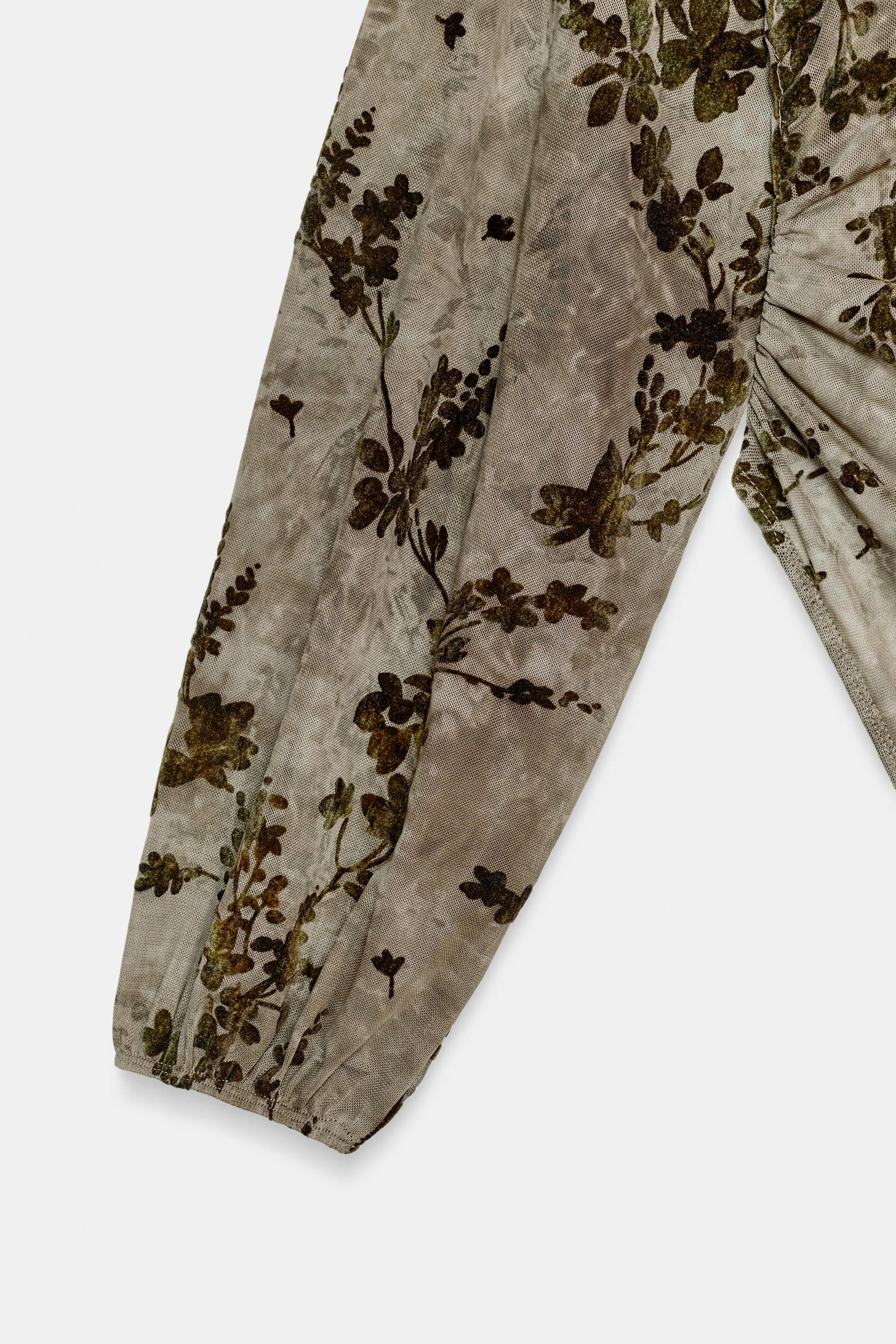 Flocked Tulle Bodysuit