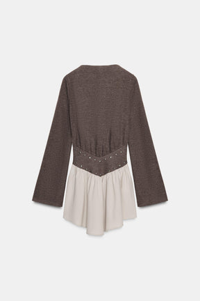 Studded Contrast Fashion Dress