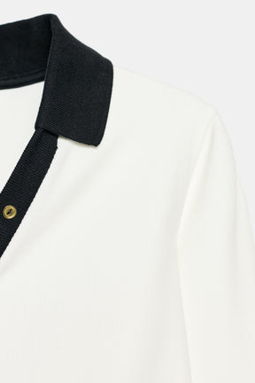 INTERLOCK POLO TOP