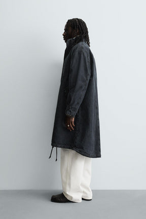WASHED relaxed fit DENIM COAT - Image 4