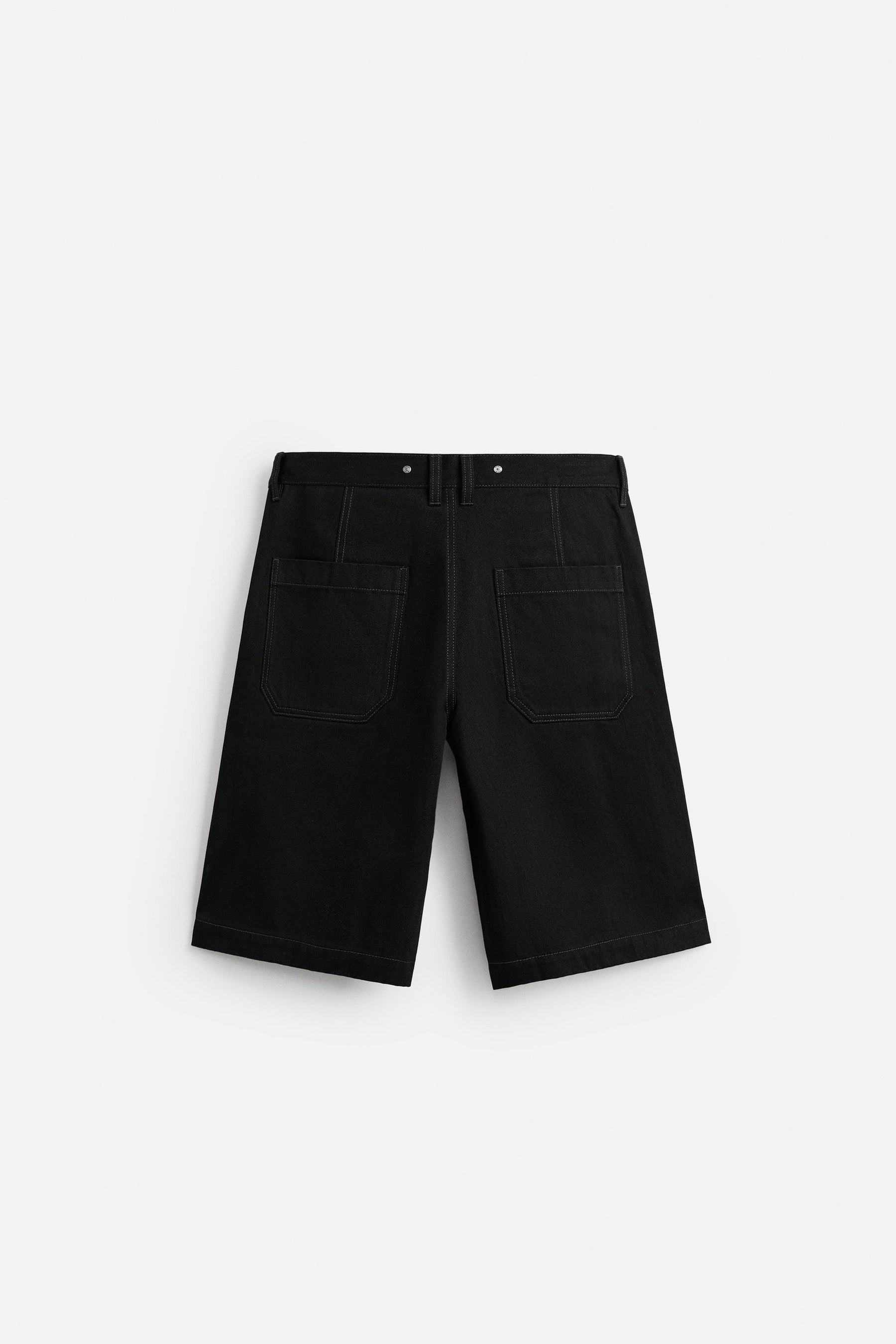 BAGGY FIT DENIM BERMUDA SHORTS WITH STITCHING - Image 6