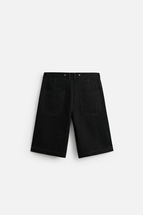BAGGY FIT DENIM BERMUDA SHORTS WITH STITCHING - Image 6