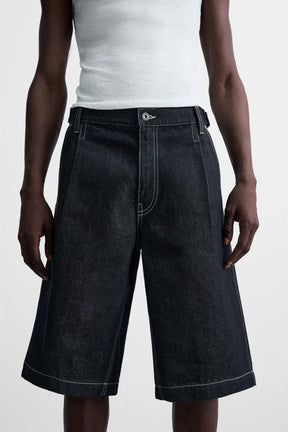 BELTED BAGGY FIT DENIM BERMUDA SHORTS - Image 5