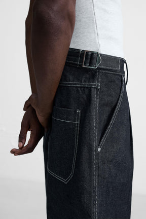 BELTED BAGGY FIT DENIM BERMUDA SHORTS - Image 6