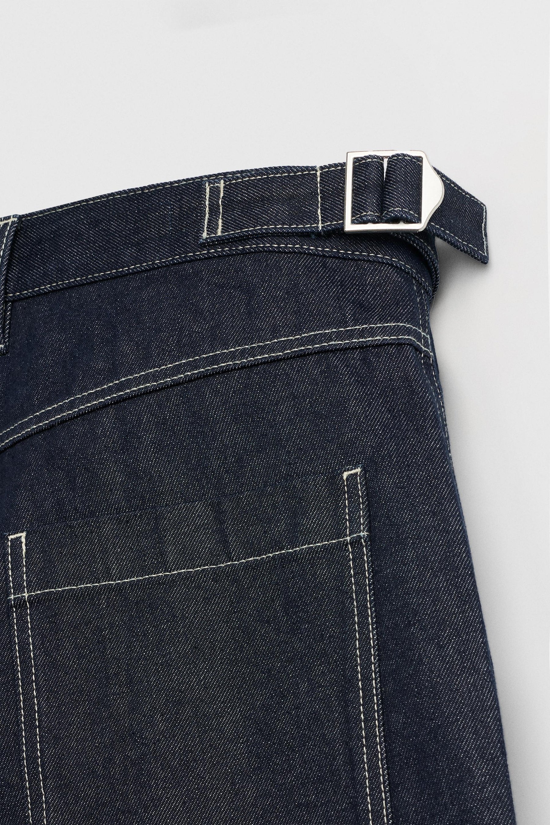 BELTED BAGGY FIT DENIM BERMUDA SHORTS - Image 9