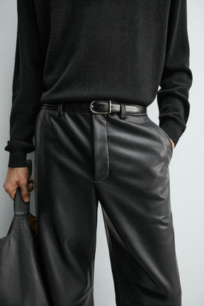 Faux Leather Relaxed Pants