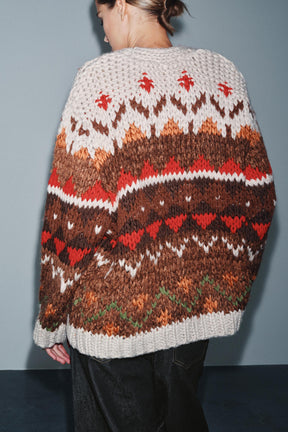 Jacquard Knit Cardigan