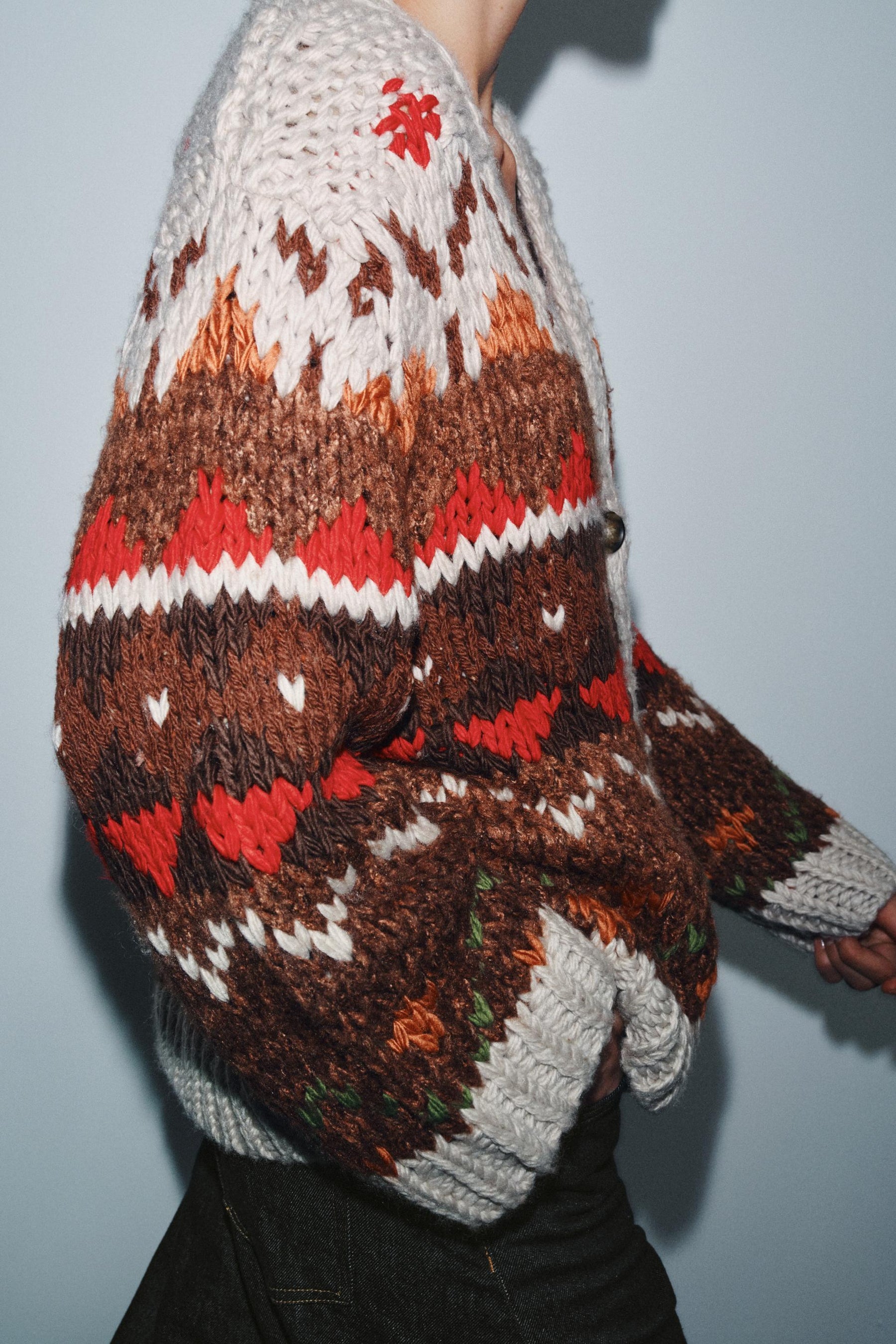 Jacquard Knit Cardigan