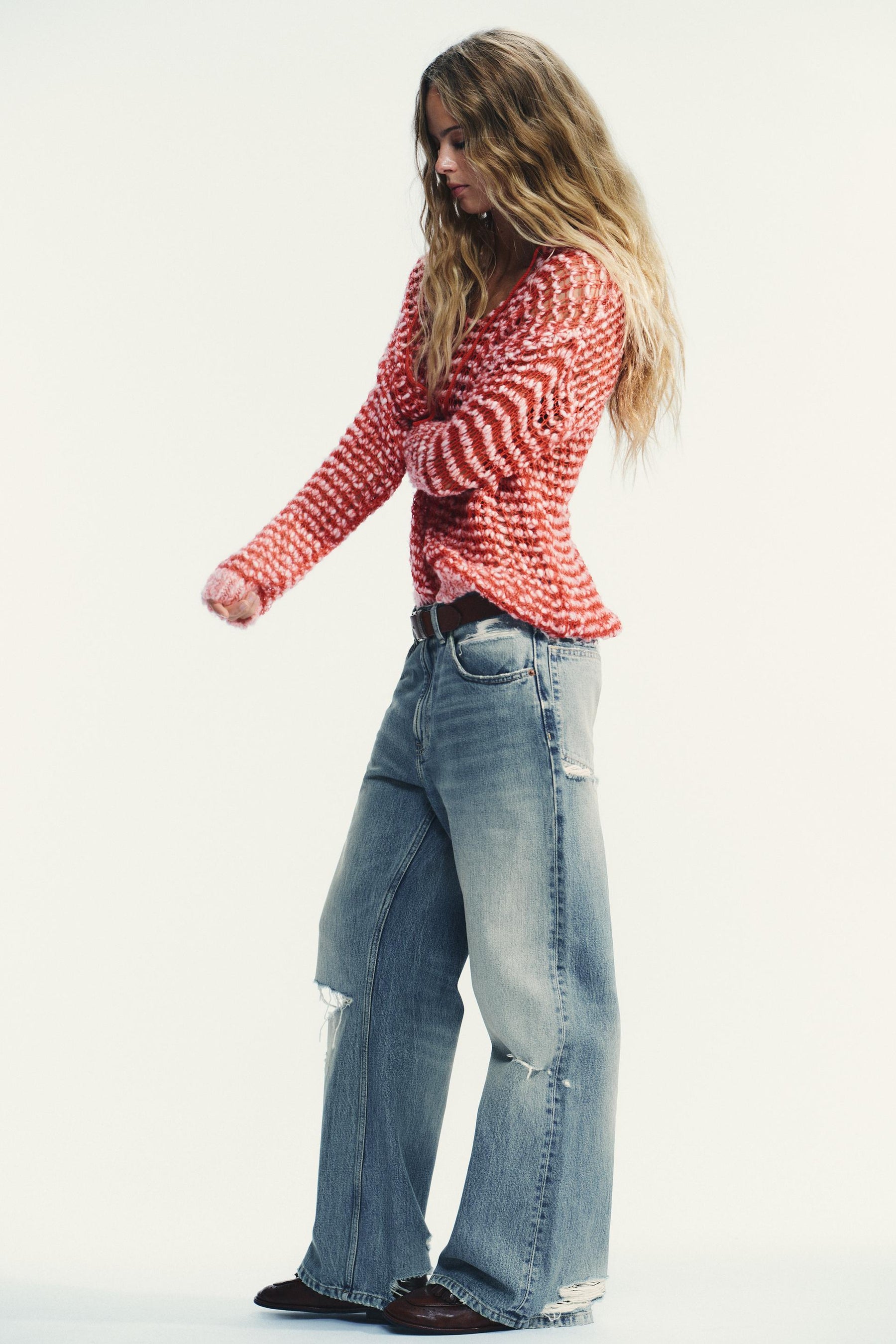 POINTELLE KNIT WOOL POLO SHIRT - Image 3