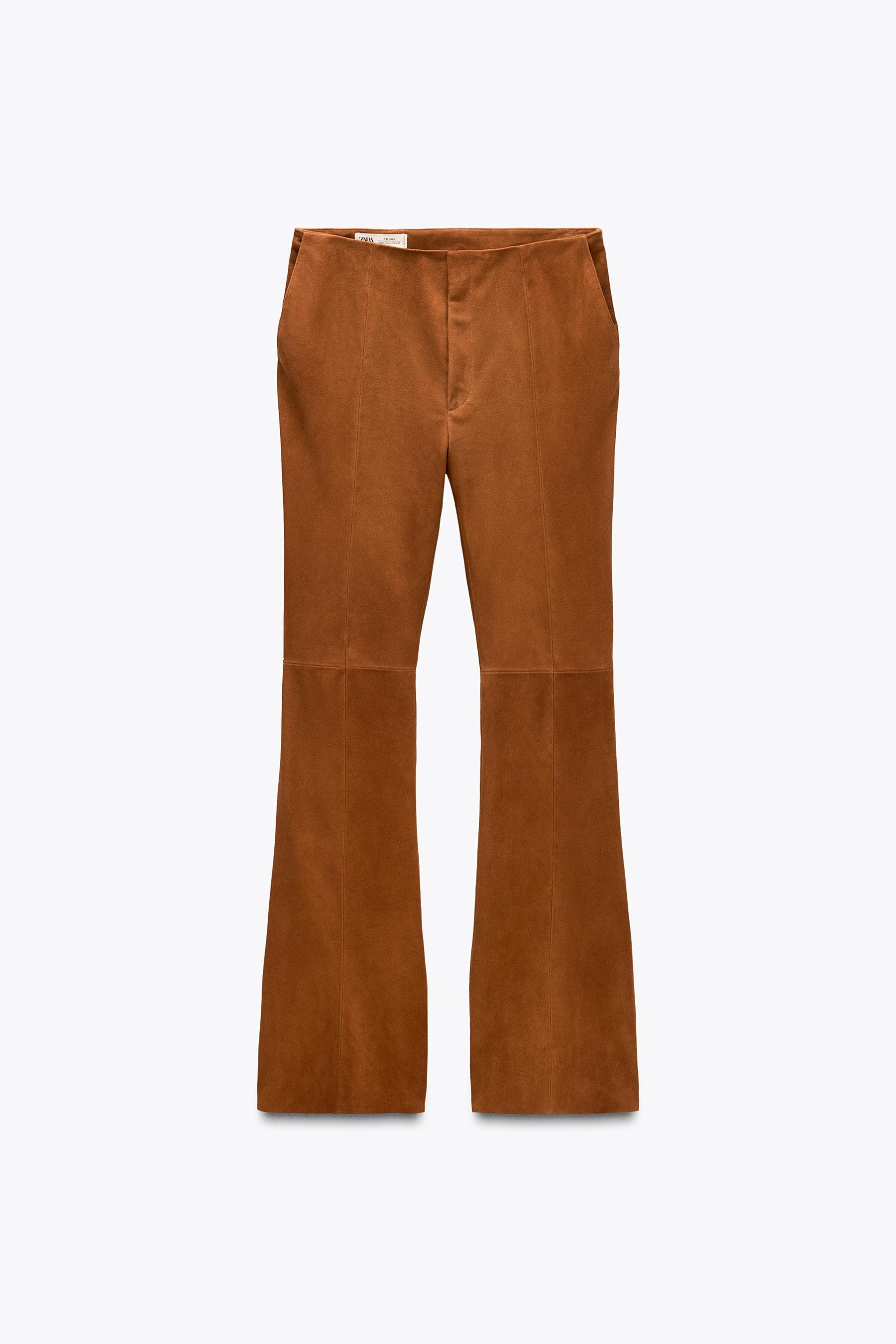 FLARE SUEDE LEATHER TROUSERS