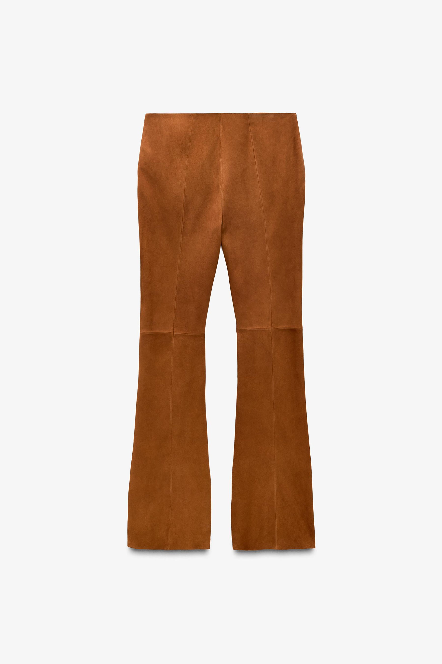 FLARE SUEDE LEATHER TROUSERS