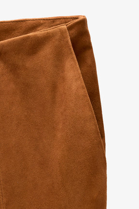 FLARE SUEDE LEATHER TROUSERS