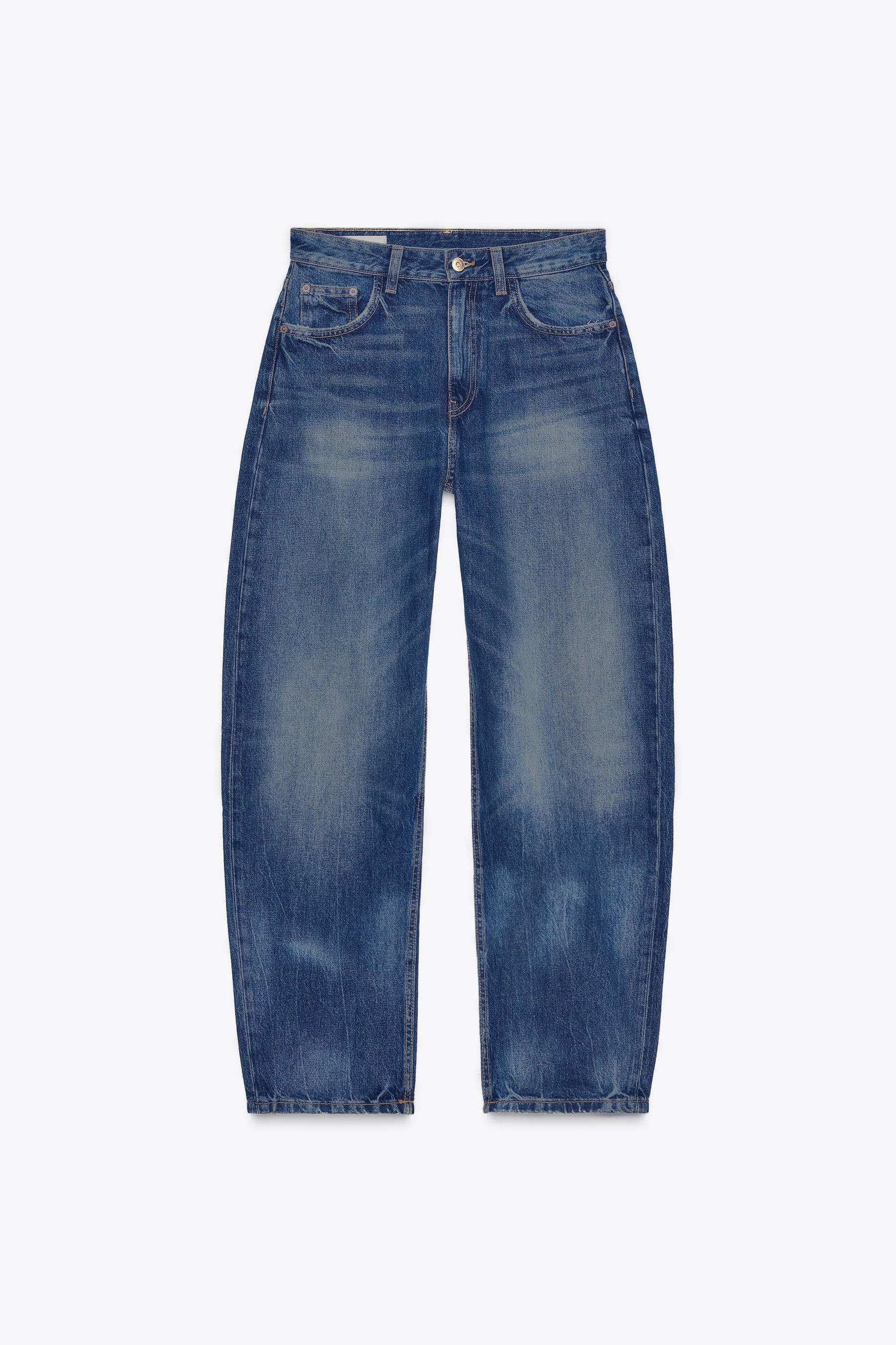 HIGH-WAIST BARREL JEANS