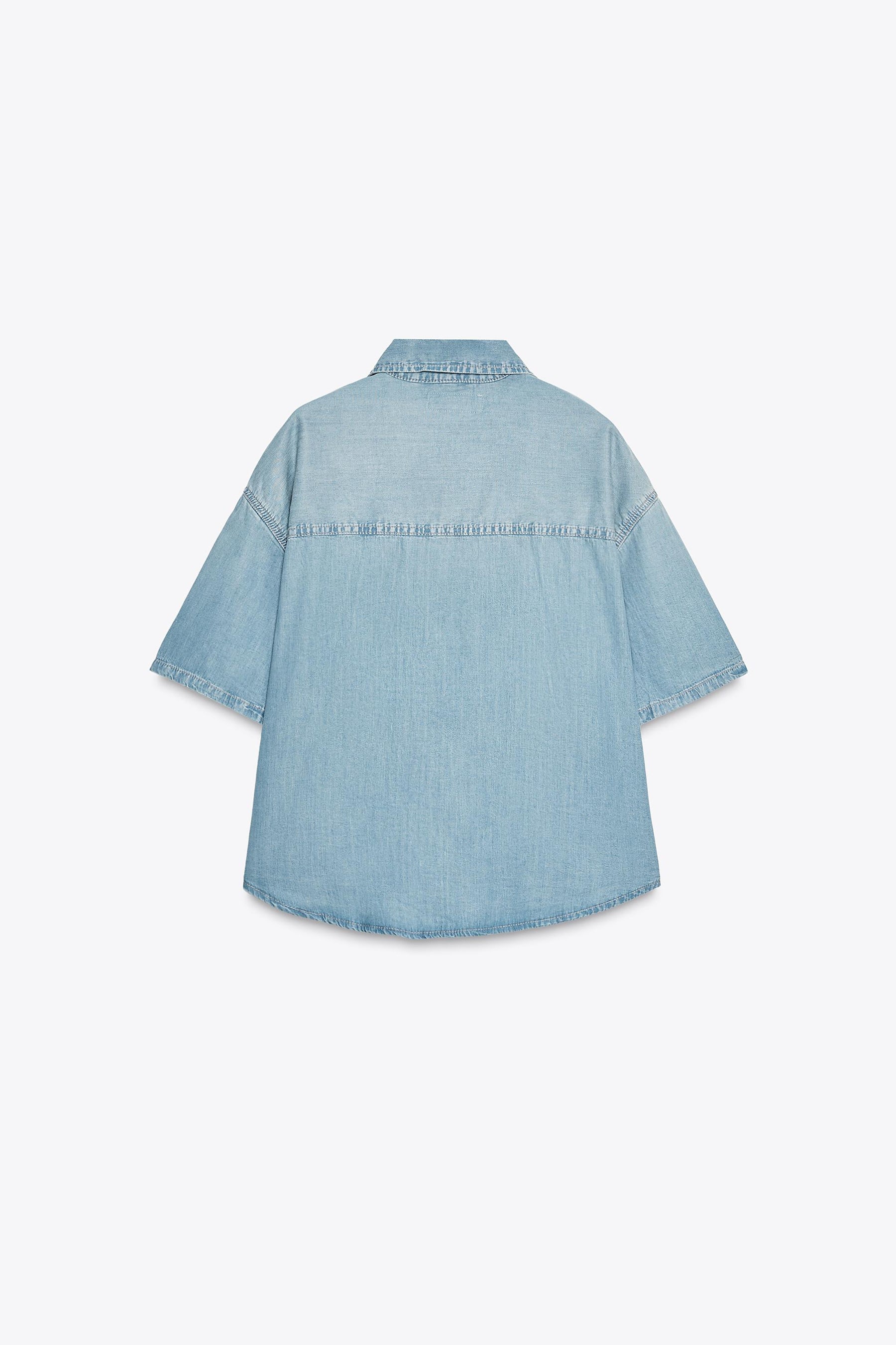 CROPPED DENIM SHIRT