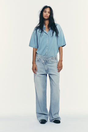 CROPPED DENIM SHIRT