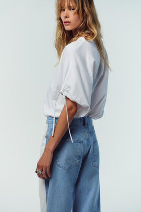 Cotton Tie-Accent T-Shirt