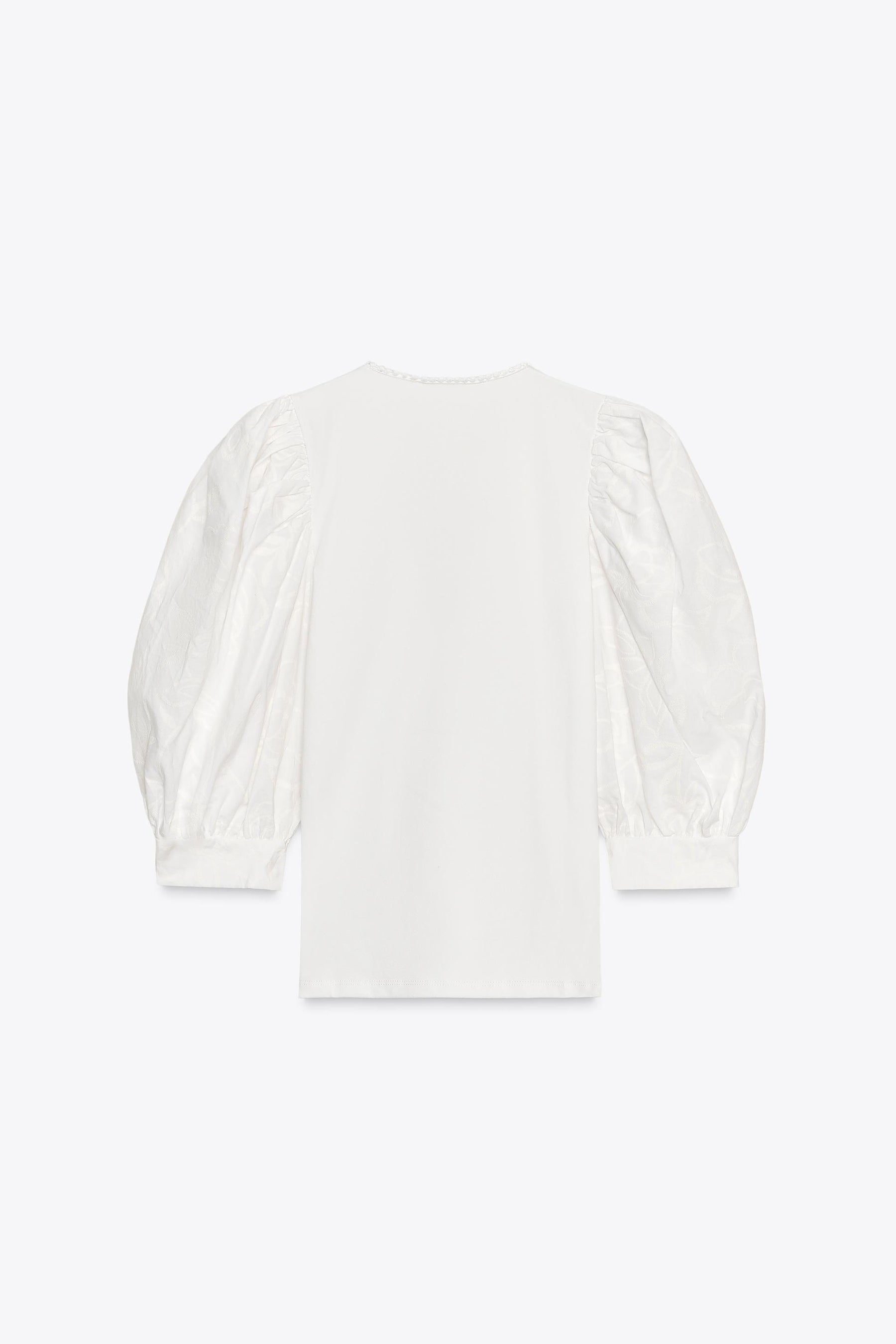 Embroidered Floral Puff Sleeve