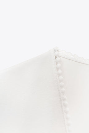 Embroidered Floral Puff Sleeve