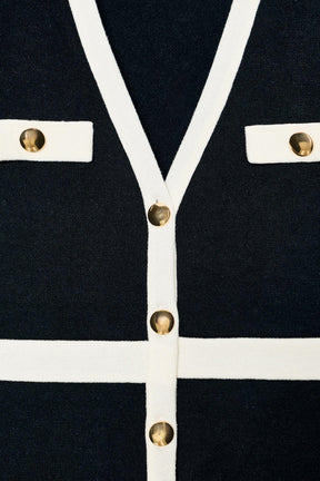 Soft Contrast Cardigan