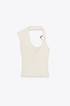 Ribbed Top with Metal