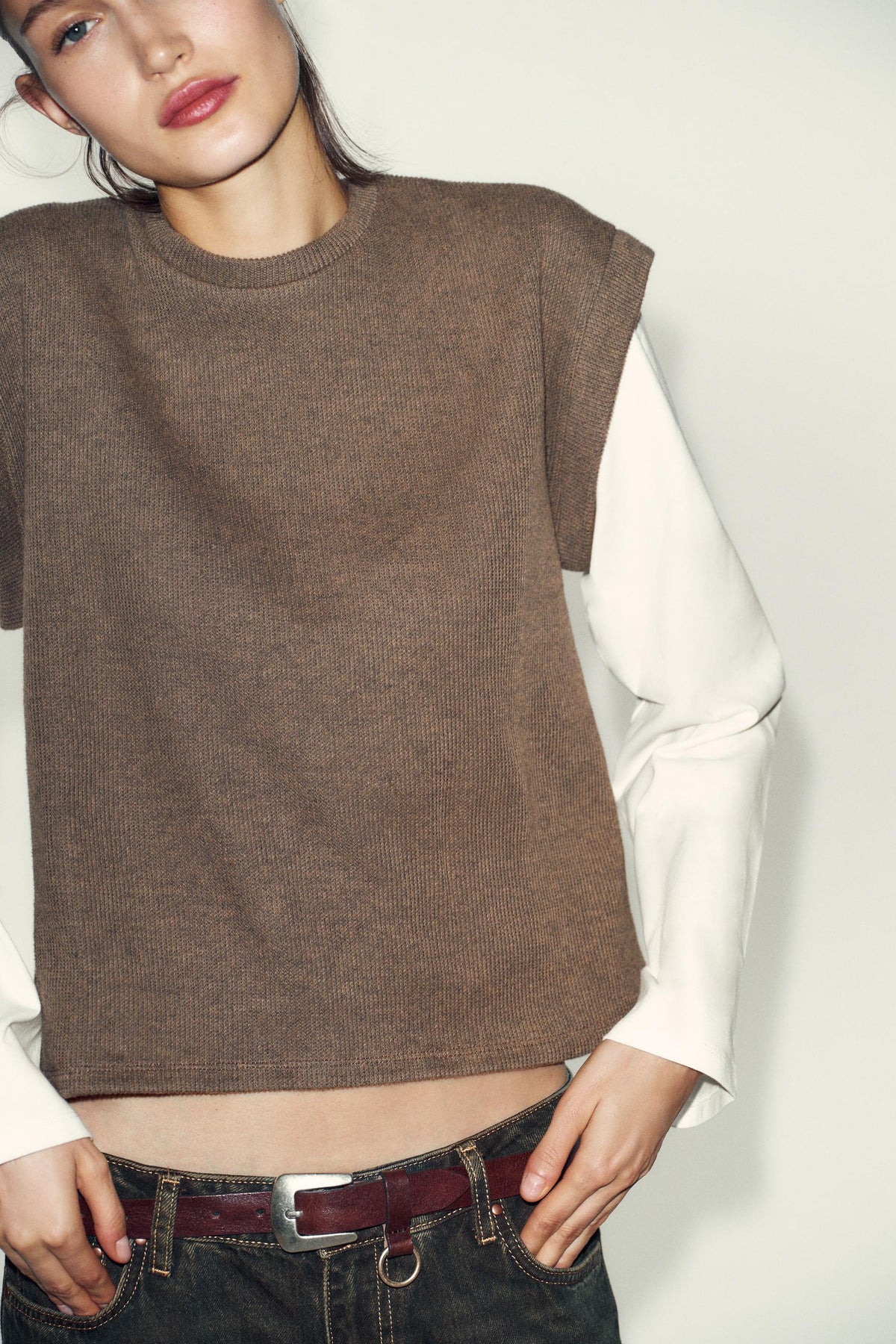 CONTRAST WAISTCOAT SHIRT