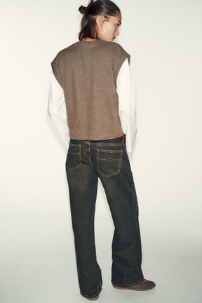 CONTRAST WAISTCOAT SHIRT